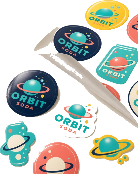 Stickers branded print example